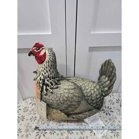 NWT John Derian for Target Chicken Pillow – Beaded Decorative Accent - Picture 5 of 10